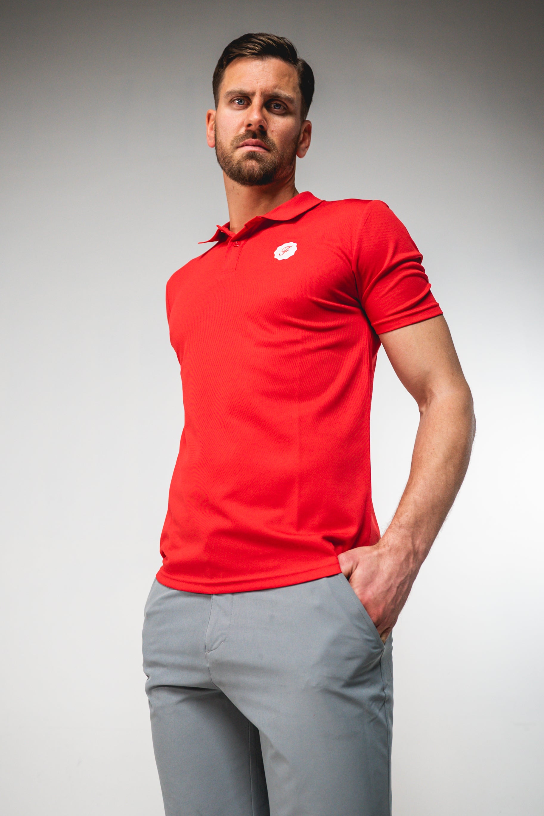 Signature Red Golf Polo